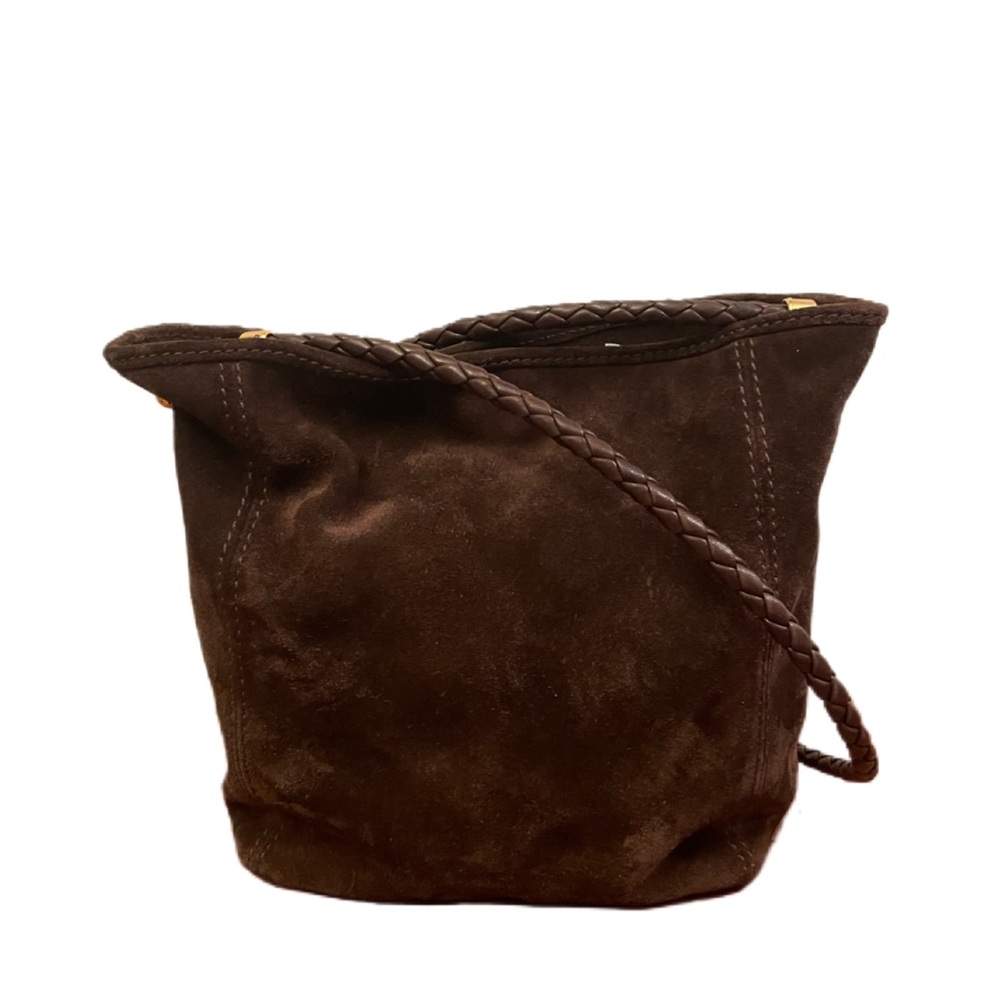 3. Vintage Bottega Veneta Dark Brown Suede Women’s Shoulder Bag with Mirror!